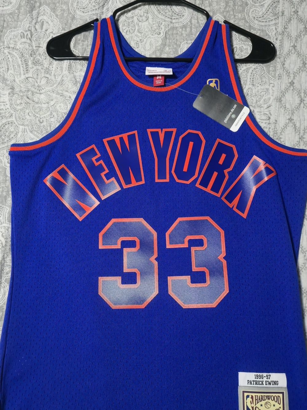 Mitchell & Ness Royal Blue & Orange Knicks #33 Hardwood Classics Jersey